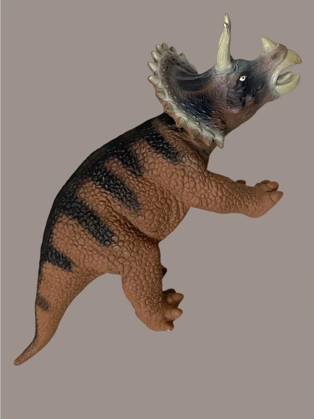 Brown Tyrannosaurus and Triceratops Dinosaur Toy Set for Kids
